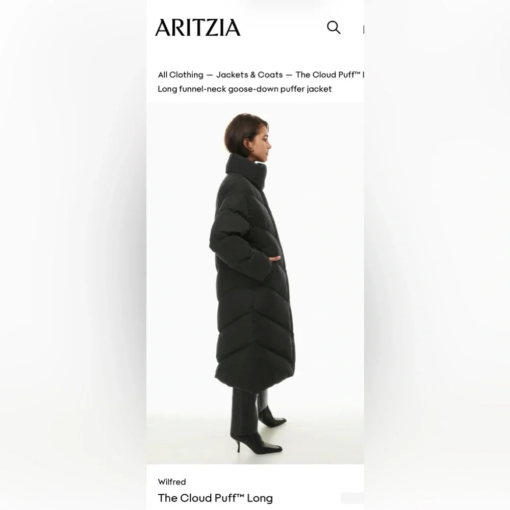 Wilfred Black Cloud Puff Long Jacket - Picture 1 of 15